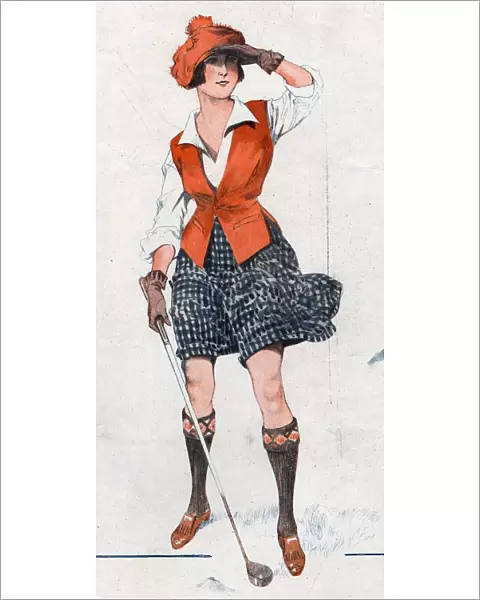 Le Sourire 1919 1910s France golf womens illustrations
