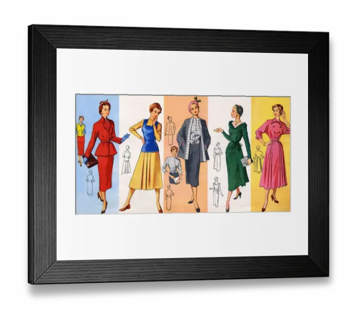 Framed Print : Womens Fashion, 1950s, UK Framed Print : Womens Fashion, 1950s, UK