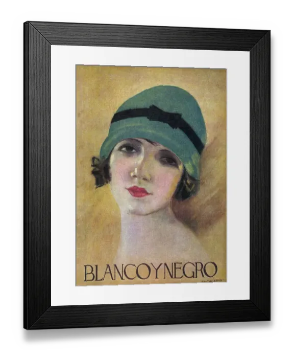 Framed Print : Blanco y Negro 1936 1930s Spain cc portraits hats womens magazines Framed Print : Blanco y Negro 1936 1930s Spain cc portraits hats womens magazines