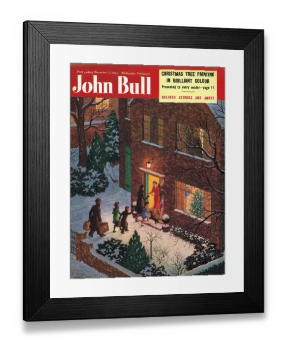 Framed Print : John Bull 1950s UK seasons children relatives snow winter magazines family Framed Print : John Bull 1950s UK seasons children relatives snow winter magazines family