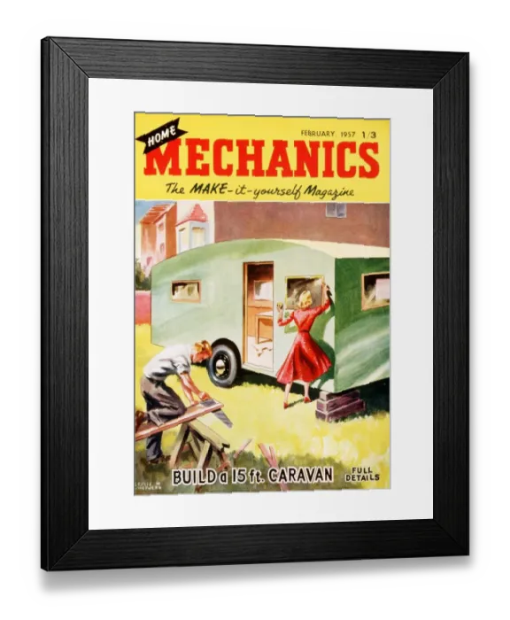 Framed Print : Home Mechanics 1950s UK holidays diy caravans magazines do it yourself Framed Print : Home Mechanics 1950s UK holidays diy caravans magazines do it yourself