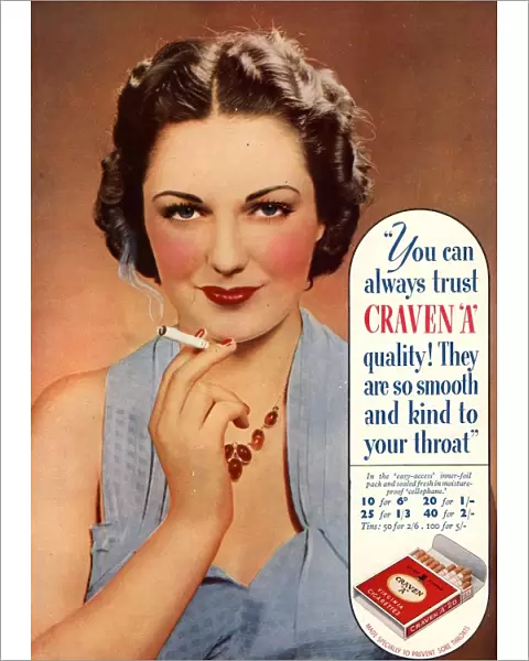 Craven A 1930s UK cigarettes smoking