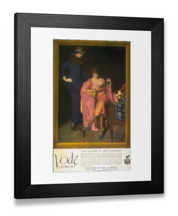 Framed Print : 1910s USA vode shoes womens Framed Print : 1910s USA vode shoes womens