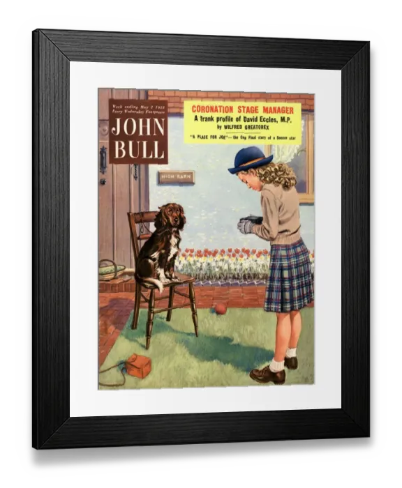 Framed Print : John Bull 1950s UK dogs cameras pets magazines Framed Print : John Bull 1950s UK dogs cameras pets magazines