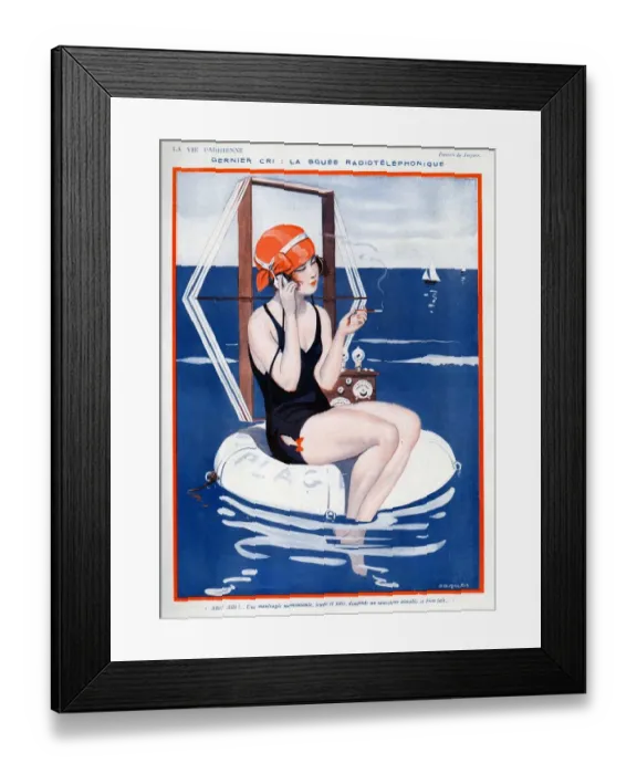 Framed Print : La Vie Parisienne 1923 1920s France Jaques illustrations woman womens swimming Framed Print : La Vie Parisienne 1923 1920s France Jaques illustrations woman womens swimming
