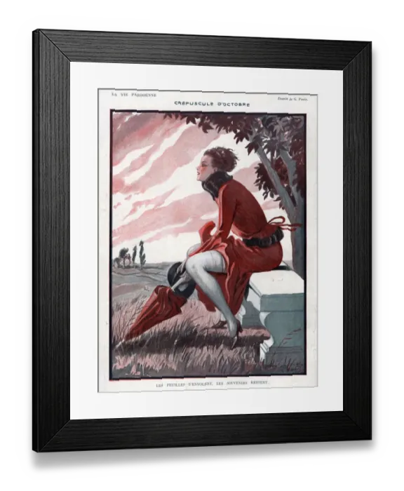 Framed Print : La Vie Parisienne 1920s France Georges Pavis illustrations erotica Autumn seasons Framed Print : La Vie Parisienne 1920s France Georges Pavis illustrations erotica Autumn seasons