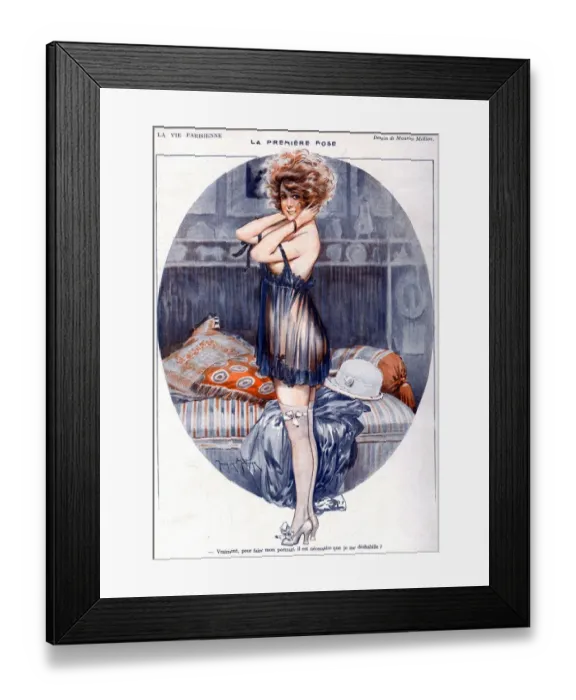 Framed Print : La Vie Parisienne 1919 1900s France Maurice Milliere illustrations erotica womens