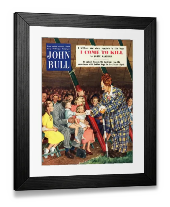 Framed Print : John Bull 1950s UK clowns magazines Framed Print : John Bull 1950s UK clowns magazines