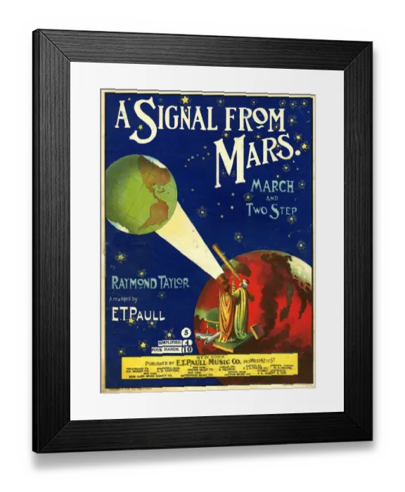 Framed Print : A Signal From Mars 1901 1900s USA globes telescopes Framed Print : A Signal From Mars 1901 1900s USA globes telescopes