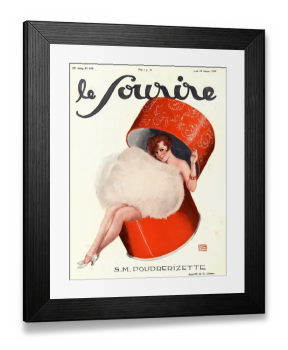 Framed Print : Le Sourire 1920s France glamour erotica magazines mens Framed Print : Le Sourire 1920s France glamour erotica magazines mens