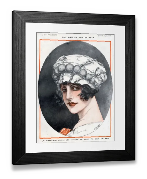 Framed Print : La Vie Parisienne 1920 1920s France C Herouard illustrations womens portraits hats Framed Print : La Vie Parisienne 1920 1920s France C Herouard illustrations womens portraits hats