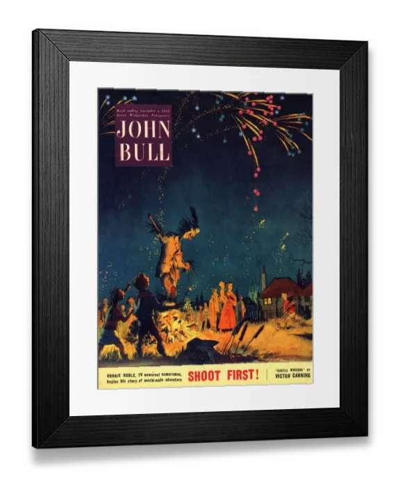 Framed Print : John Bull 1954 1950s UK guy fawkes fireworks magazines Framed Print : John Bull 1954 1950s UK guy fawkes fireworks magazines