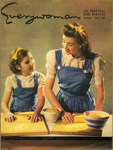 Everywoman 1943 1940s UK mothers and daughters housewives housewife homemakers baking