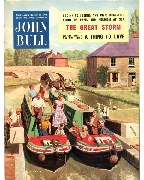 John Bull 1950s UK holidays narrow boats canals houseboats magazines barges