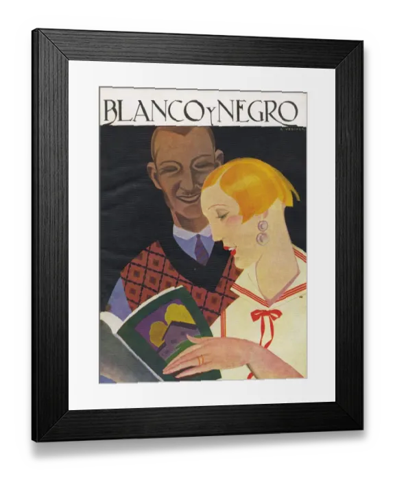 Framed Print : Blanco y Negro 1920 1920s Spain cc reading books magazines Framed Print : Blanco y Negro 1920 1920s Spain cc reading books magazines