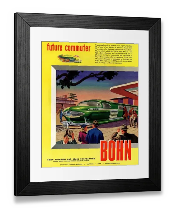 Framed Print : Bohn 1950s USA Arthur Radebaugh mcitnt visions of the future futuristic