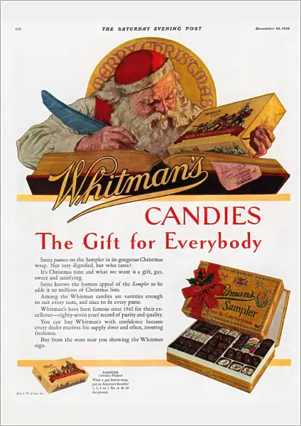Whitmans 1920s USA sweets Father Christmas Santa Claus