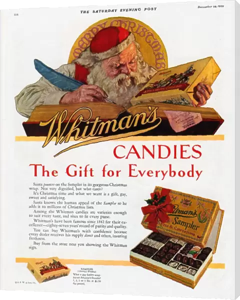 Whitmans 1920s USA sweets Father Christmas Santa Claus