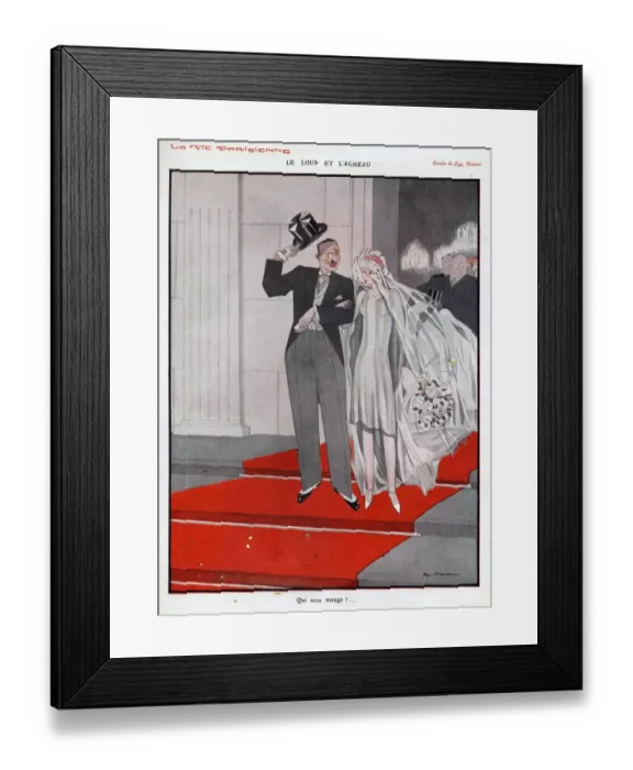 Framed Print : La Vie Parisienne 1920s France the lamb and the wolf marriages weddings young