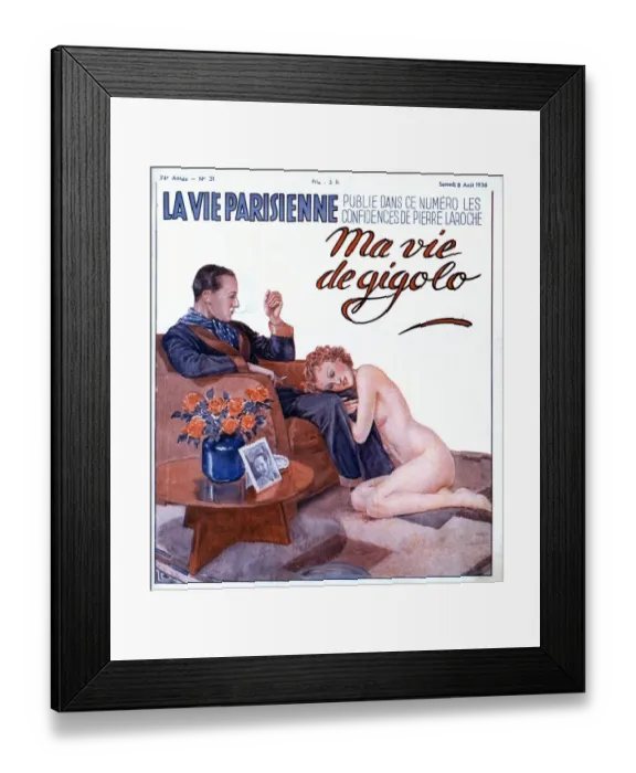 Framed Print : La Vie Parisienne 1936 1930s France magazines couples erotica nudes women affairs Framed Print : La Vie Parisienne 1936 1930s France magazines couples erotica nudes women affairs