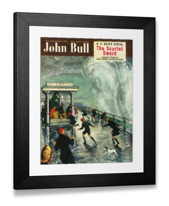 Framed Print : John Bull 1950s UK holidays seasons storms piers seaside magazines Framed Print : John Bull 1950s UK holidays seasons storms piers seaside magazines