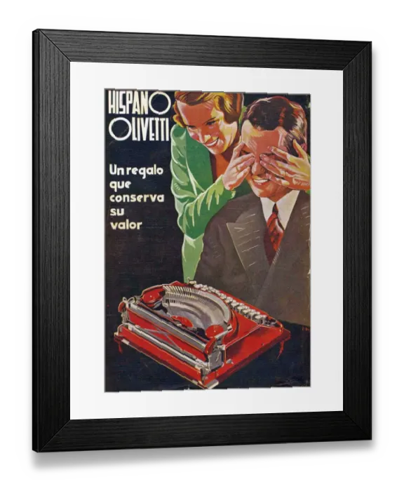 Framed Print : Hispano Olivetti 1935 1930s Spain cc typewriters presents gifts humour surprise Framed Print : Hispano Olivetti 1935 1930s Spain cc typewriters presents gifts humour surprise