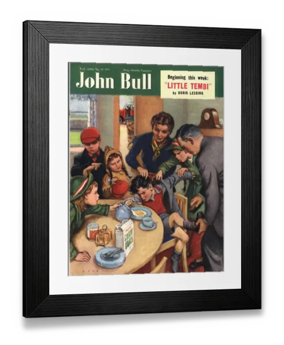 Framed Print : John Bull 1951 1950s UK naughty children schools siblings magazines