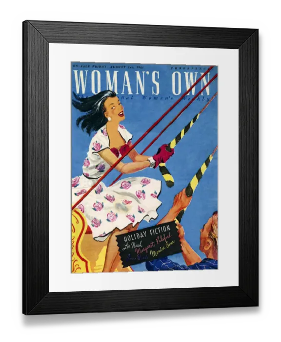 Framed Print : Womans Own 1947 1940s UK magazines swings fairs Framed Print : Womans Own 1947 1940s UK magazines swings fairs