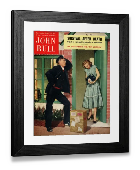 Framed Print : John Bull 1952 1950s UK postman postmen magazines Framed Print : John Bull 1952 1950s UK postman postmen magazines