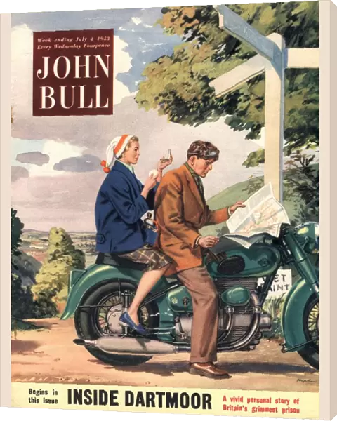 John Bull 1953 1950s UK holidays lost directions signposts motorbikes bikes stress