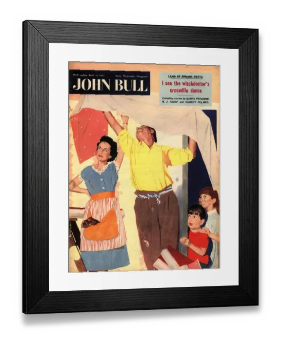 Framed Print : John Bull 1957 1950s UK expressions wallpapering angry annoyed amused wallpapers Framed Print : John Bull 1957 1950s UK expressions wallpapering angry annoyed amused wallpapers