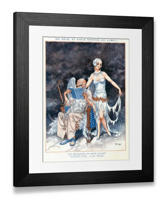 Framed Print : La Vie Parisienne 1920s France cc illustrations glamour angels old father time almanacs Framed Print : La Vie Parisienne 1920s France cc illustrations glamour angels old father time almanacs