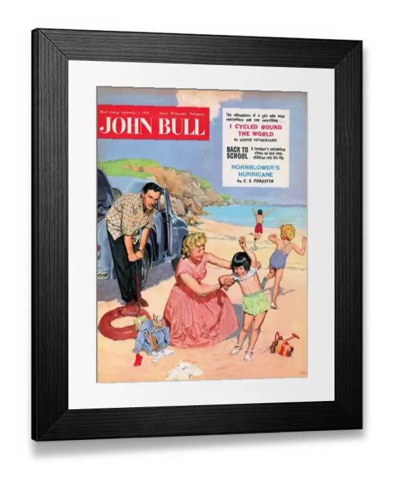 Framed Print : John Bull 1950s UK holidays expressions beaches seaside sea inflatables tyres seaside Framed Print : John Bull 1950s UK holidays expressions beaches seaside sea inflatables tyres seaside
