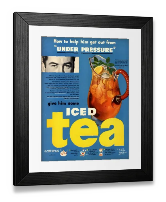 Framed Print : 1950s USA iced tea