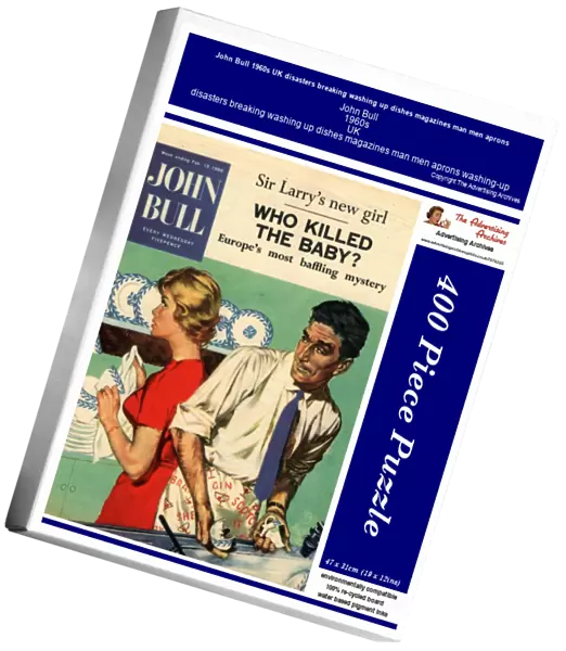 John Bull 1960s UK disasters breaking washing up dishes magazines man men aprons
