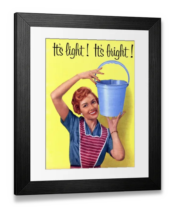 Framed Print : 1950s UK housewife housewives buckets Framed Print : 1950s UK housewife housewives buckets