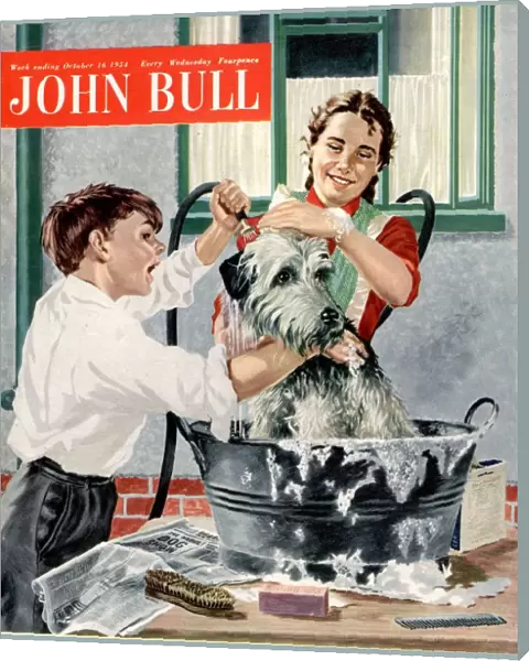 John Bull 1954 1950s UK dogs washing dirty magazines