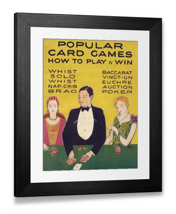 Framed Print : Popular Card Games 1920s UK mcitnt cards playing Framed Print : Popular Card Games 1920s UK mcitnt cards playing