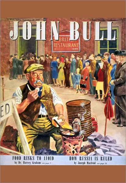 John Bull 1947 1940s UK breakfast cooking fry-up eating food bacon and eggs restaurants