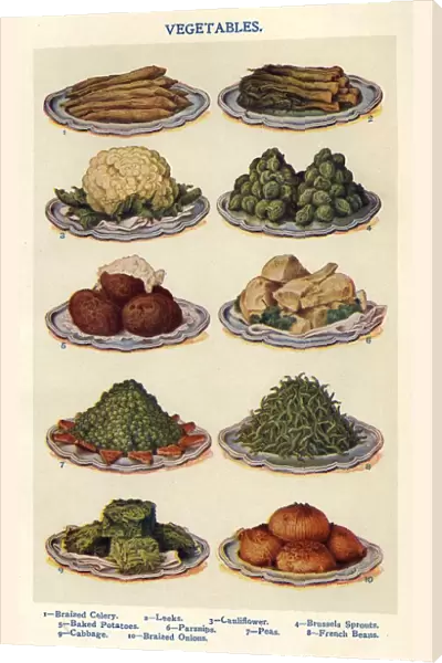 Vegetables 1900s UK Isabella Beeton Mrs Beetons Book of Household Management cooking
