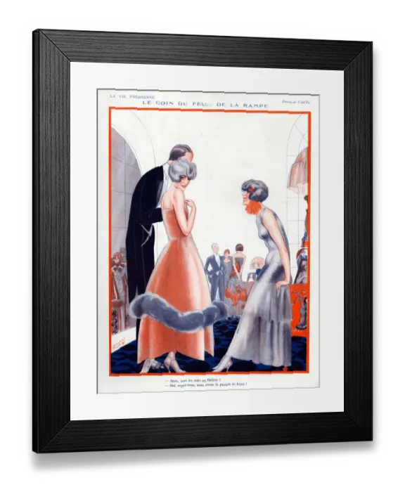 Framed Print : La Vie Parisienne 1924 1920s France Valdes illustrations womens dresses evening Framed Print : La Vie Parisienne 1924 1920s France Valdes illustrations womens dresses evening