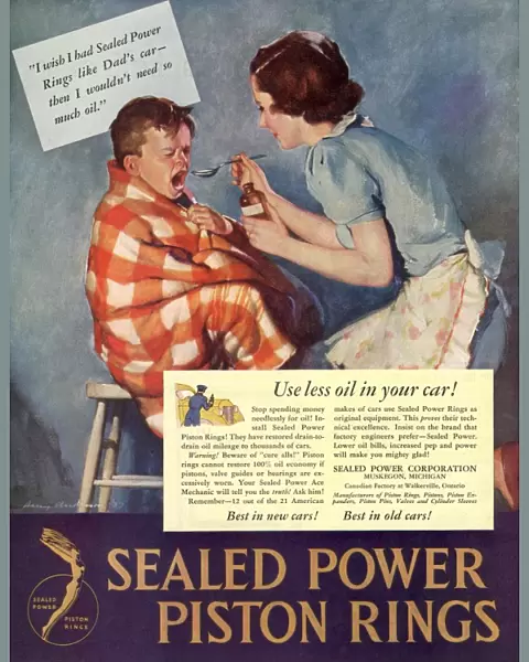 1938 1930s USA taking giving medicine sealed piston rings medical