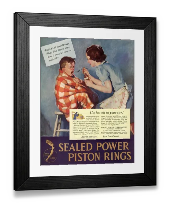 Framed Print : 1938 1930s USA taking giving medicine sealed piston rings medical Framed Print : 1938 1930s USA taking giving medicine sealed piston rings medical