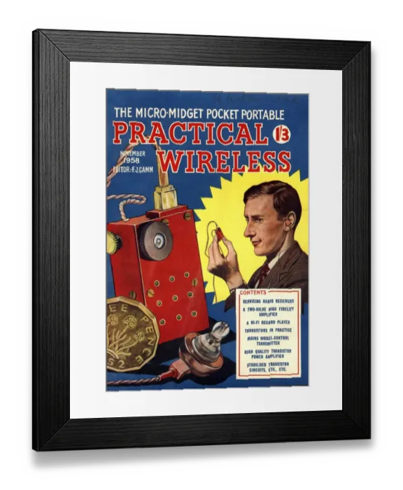 Framed Print : Practical Wireless 1950s UK radios diy hi-fi magazines gadgets do it yourself Framed Print : Practical Wireless 1950s UK radios diy hi-fi magazines gadgets do it yourself