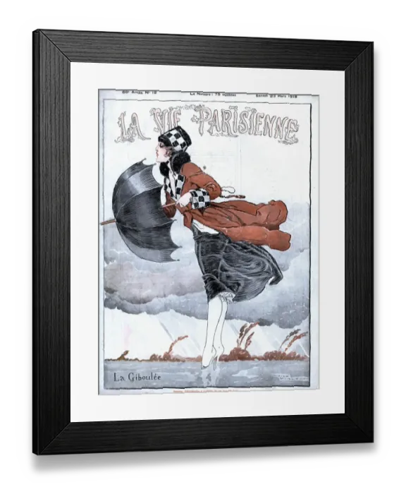 Framed Print : La Vie Parisienne 1918 1910s France glamour magazines umbrellas womens Framed Print : La Vie Parisienne 1918 1910s France glamour magazines umbrellas womens