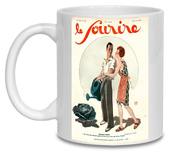 Le Sourire 1930 1930s France watering cans vegetables couples magazines horticulture