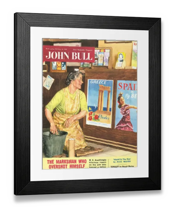 Framed Print : John Bull 1956 1950s UK holidays travel agents magazines Framed Print : John Bull 1956 1950s UK holidays travel agents magazines