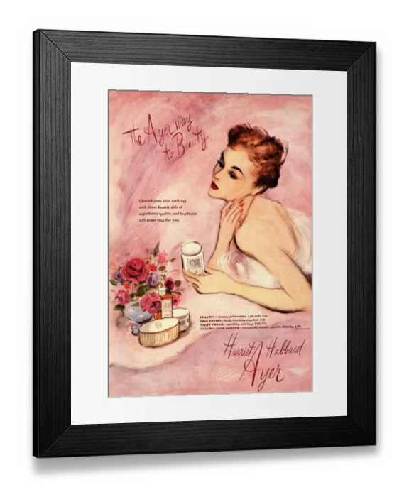 Framed Print : 1940s UK make-up makeup harriet hubbard ayer