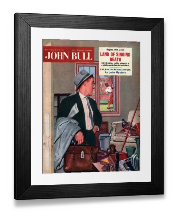 Framed Print : John Bull 1957 1950s UK cleaning housewives housewife commuters carpets bashing products Framed Print : John Bull 1957 1950s UK cleaning housewives housewife commuters carpets bashing products
