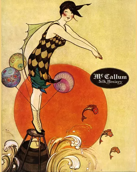 McCallum 1917 1910s USA womens hosiery nylons stockings diving